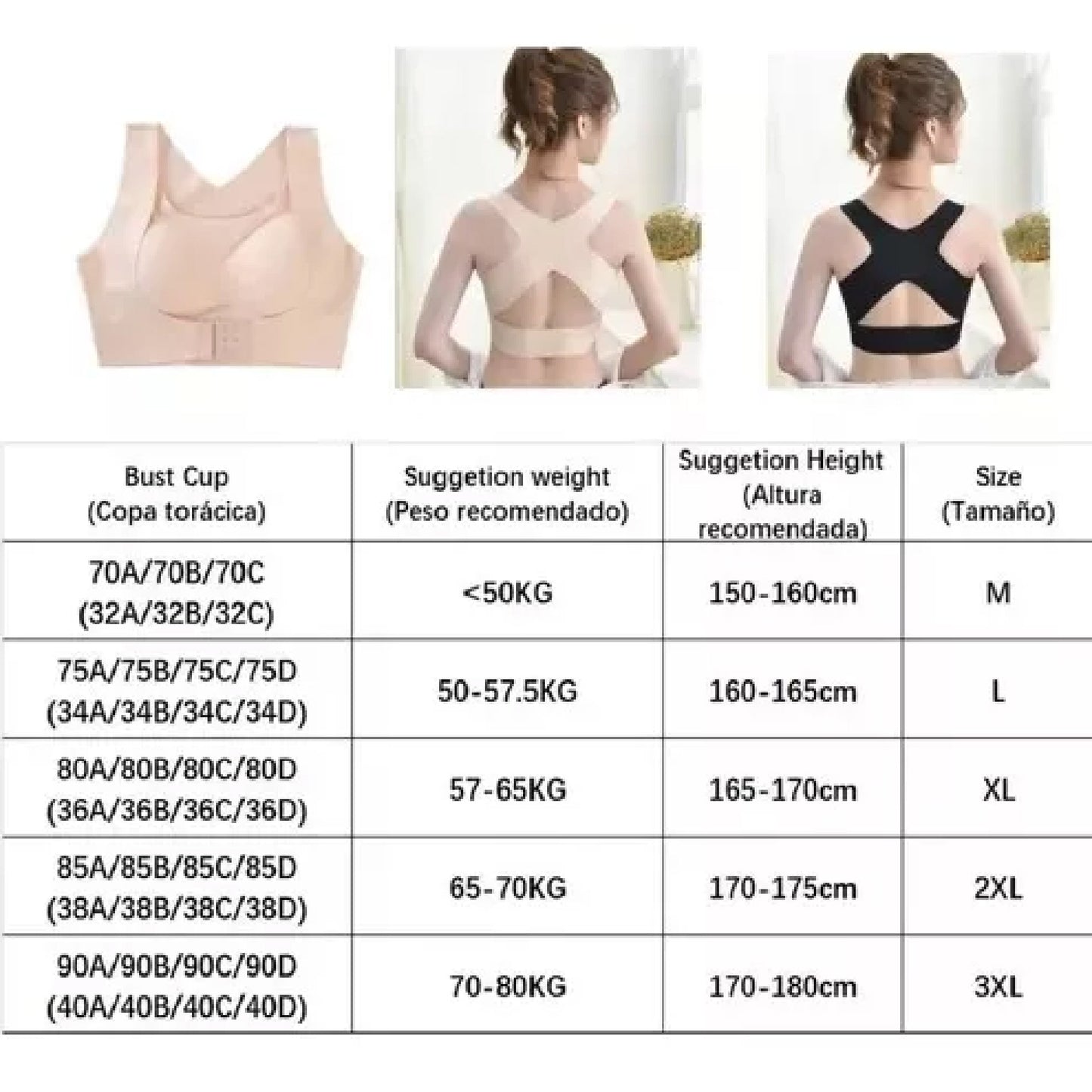 Posturelle™ /  Brasier Corrector Postura y  Levanta Busto