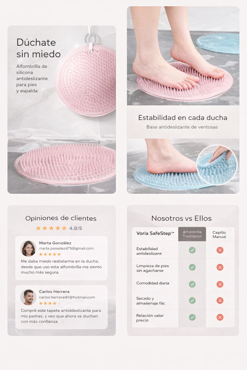 AquaGrip™  - Cepillo De Silicona Lava Espalda Y Pies
